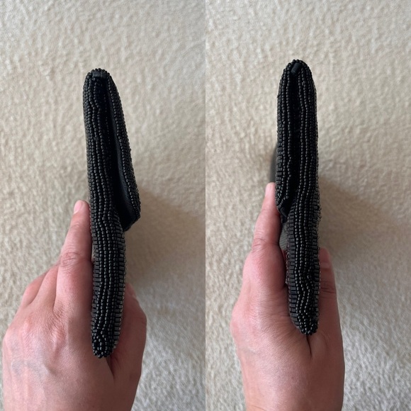 Vintage 1980s Minimalist Glam Black Beaded Clutch - Picture 7 of 15